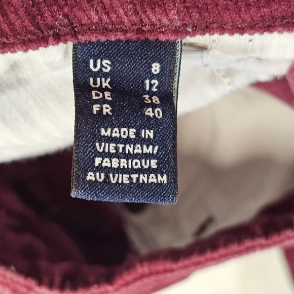 Lands' End Pants Womens 8 Maroon Corduroy High Rise Bootcut Western Preppy Jeans - Picture 7 of 13